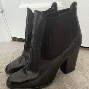Stuart Weitzman Crocodile Ankle Bootie